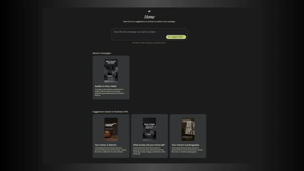 Close-up simulado do editor da IA permitindo a troca de cores e inserção de botões CTA.