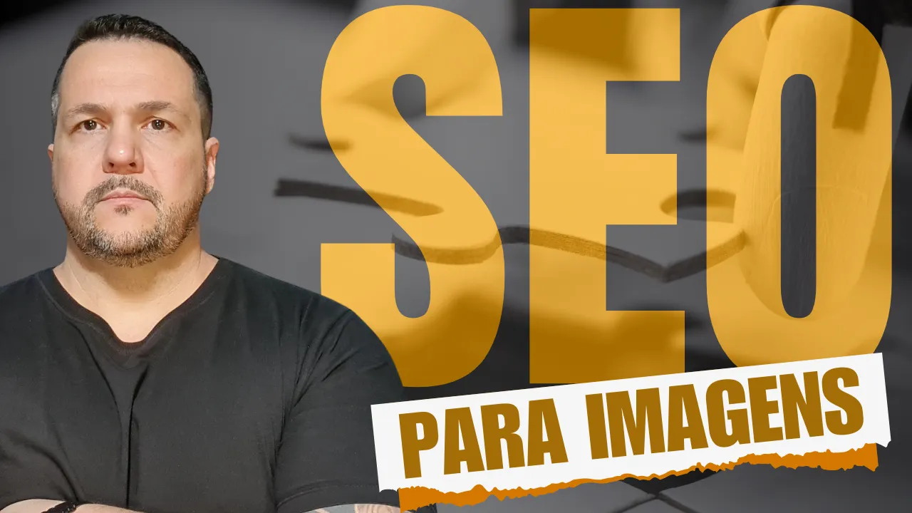 Diagrama conceitual mostrando o fluxo de otimização de SEO de Imagens